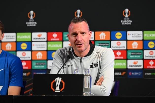 KRC Genk v Freiburg - UEFA Europa League Media Activities 11 03 2026 GENK, BELGIUM - MARCH 11 : Hayen Nicky head coach of KRC Genk talking to the press during a press conference, PK, Pressekonferenz ahead of the UEFA Europa League 2025 26 round of 16 match first leg between KRC Genk and Freiburg on March 11, 2026 in Genk, Belgium, 11 03 2026 Genk Belgium  Copyright: xVincentxKalutx