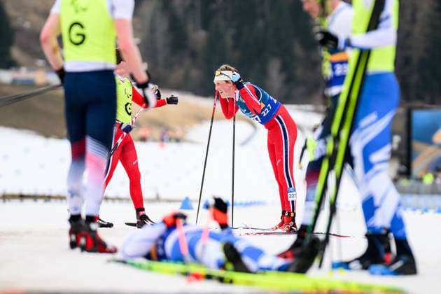 260311 Endre Lykken of Norway with guide Lars ovreo after competing in the men 10km interval start vision impaired para cross-country skiing during day 5 of the Milano Cortina 2026 Winter Paralympic Games on March 11, 2026 in Val di Fiemme. Photo: Maxim Thore BILDBYRAN kod MT MT1018 skidor cross-country skiing langrenn paralympic games paralympics paralympiska spel paralympiske leker vinter-paralympics winter paralympics milano cortina 2026 milano cortina 2026 winter paralympic games 5 bbeng norge *** 260311 Endre Lykken of Norway with guide Lars ovreo after competing in the men 10km interval start vision impaired para cross country skiing during day 5 of the Milano Cortina 2026 Winter Paralympic Games on March 11, 2026 in Val di Fiemme Photo Maxim Thore BILDBYRAN kod MT MT1018 skidor cross country skiing langrenn paralympic games paralympiska spel paralympiske leker vinter paralympics winter paralympics milano cortina 2026 milano cortina 2026 winter paralympic games 5 bbeng norge  Copyright: MAXIMxTHORE BB260311MT079