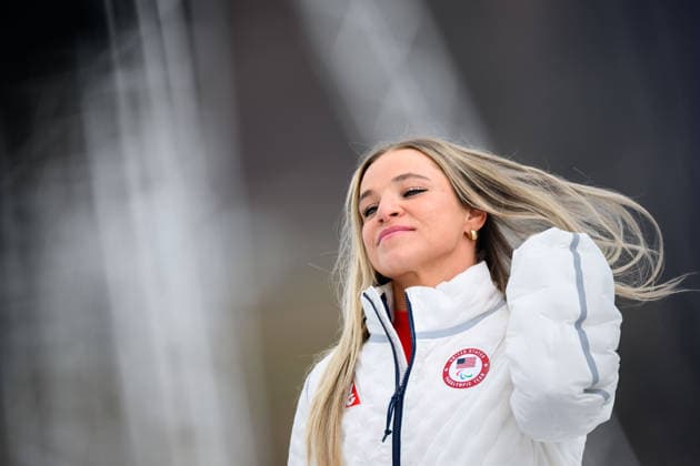 260311 Oksana Masters of the United States celebrates on the podium after winning gold in the women s 10km interval start sitting para cross-country skiing during day 5 of the Milano Cortina 2026 Winter Paralympic Games on March 11, 2026 in Val di Fiemme. Photo: Maxim Thore BILDBYRAN kod MT MT1019 skidor cross-country skiing langrenn paralympic games paralympics paralympiska spel paralympiske leker vinter-paralympics winter paralympics milano cortina 2026 milano cortina 2026 winter paralympic games 5 bbeng jubel *** 260311 Oksana Masters of the United States celebrates on the podium after winning gold in the women s 10km interval start sitting para cross country skiing during day 5 of the Milano Cortina 2026 Winter Paralympic Games on March 11, 2026 in Val di Fiemme Photo Maxim Thore BILDBYRAN kod MT MT1019 skidor cross country skiing langrenn paralympic games paralympiska spel paralympiske leker vinter paralympics winter paralympics milano cortina 2026 milano cortina 2026 winter paralympic games 5 bbeng jubel  Copyright: MAXIMxTHORE BB260311MT084