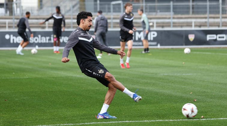 1103 2026, Germany, Stuttgart, Football VfB Stuttgart Training, Tiago Tomas In accordance with the regulations of the DFL German Football League, it is prohibited to exploit or have exploited photographs taken in the stadium and or of the match in the form of sequential images and or video-like photo series