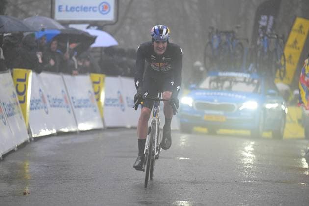 Dutch Tim van Dijke of Red Bull-BORA-hansgrohe crosses the finish line of the fourth stage of 84th edition of the Paris-Nice cycling race, a race from Bourges to Uchon (195 km), on Wednesday 11 March 2026. DAVIDxPINTENS  x167171122x