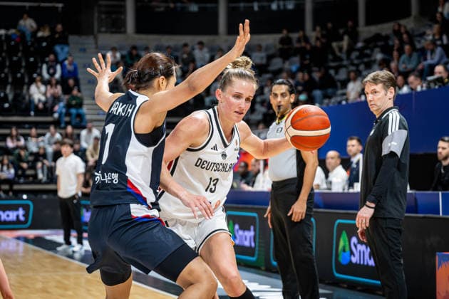 Basketball Villeurbanne 11 03 2026 Wommen™s Basketball World Cup 2026 Qualifying Tournament Germany GER South Korea KOR Leonie Fiebich Germany, No 13