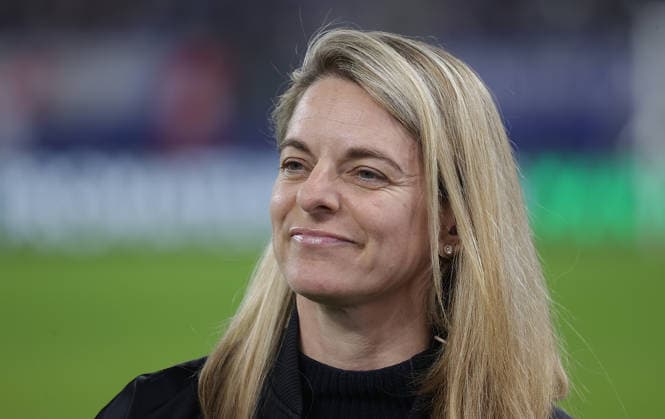 Nia Kuenzer, Director of DFB Womens Football Football, Season 2025 2026, Women, DFB Cup, Quarter-final, Volksparkstadion Hamburg, Hamburger SV vs FC Bayern Muenchen DFL REGULATIONS PROHIBIT ANY USE OF PHOTOGRAPHS AS IMAGE SEQUENCES AND OR QUASI VIDEO