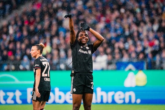 DFB Pokal Frauen Hamburger SV vs FC Bayern München,11 03 2026 TOR, JUBEL zum 1 0 durch Edna Imade FC Bayern München, 29 Fußball, DFB Pokal Frauen, Viertelfinale Hamburger SV vs FC Bayern München am 11 03 2026 im Volksparkstadion, Hamburg DFB REGULATIONS PROHIBIT ANY USE OF PHOTOGRAPHS AS IMAGE SEQUENCES AND OR QUASI VIDEO Copyright: xBEAUTIFULxSPORTS Tonhäuserx