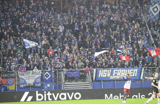 HSV Fans Football, Season 2025 2026, Women, DFB Cup, Quarterfinals, Volksparkstadion Hamburg, Hamburger SV vs FC Bayern Muenchen DFL REGULATIONS PROHIBIT ANY USE OF PHOTOGRAPHS AS IMAGE SEQUENCES AND OR QUASI VIDEO