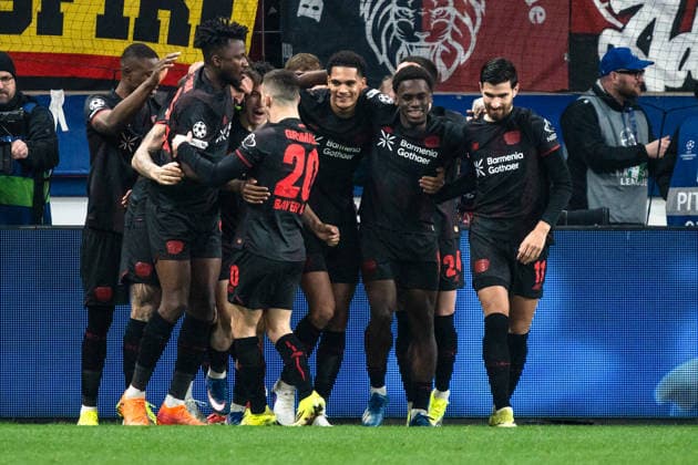 UEFA Champions League 2025 2026 Bayer 04 Leverkusen vs Arsenal, Round of 16 First Round, Wednesday, 11 03 2026 BayArena Nordrhein Westfalen, Germany Goal for 1 0 by Robert Andrich 8 Cheers Joy Emotions Goal celebration Jarell Quansah 4 Copyright: xCelinaxLeiersx