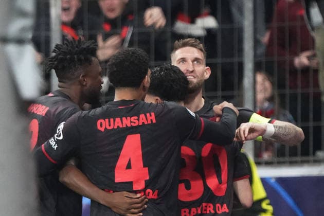 Football, UEFA Champions League 2025 2026, Round of 16, Bayer 04 Leverkusen vs FC Arsenal 11 03 2026 Bayarena Leverkusen, robert andrich bayer 04 leverkusen torjubeln