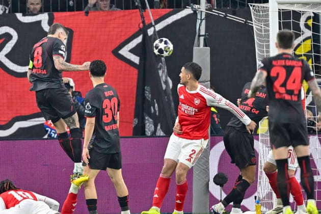 Robert Andrich Leverkusen 8 scores the goal for 1 0 11 03 2026 ¢ Soccer ¢ Champions League, Bayer Leverkusen vs FC Arsenal, BayArena, Leverkusen, Copyright: xpepphotox xHorstxMauelshagenx pep00321, pep_20260311_hm_305186