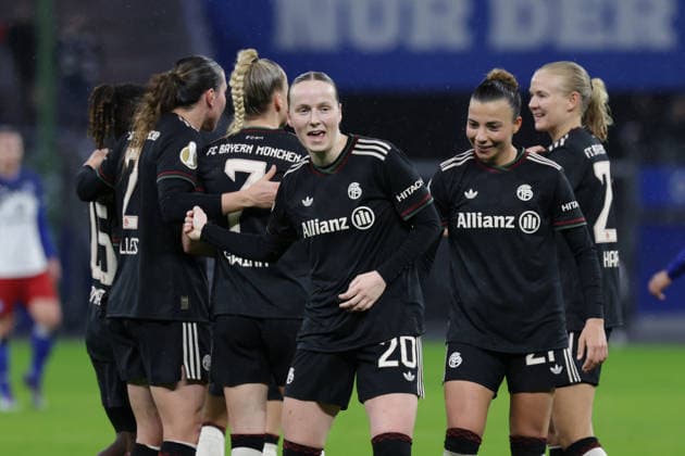 2026 03 11 xfsx Soccer DFB Cup Womens Quarterfinals Hamburger Sportverein Bayern Muenchen Volksparkstadion v l Franziska Kett FC Bayern Muenchen ,20 macht das Tor zum 2 0 für FC Bayern Muenchen DFL regulations prohibit any use of photographs as image sequences and or quasi video Copyright: HMBxMedia FernandoxSoares