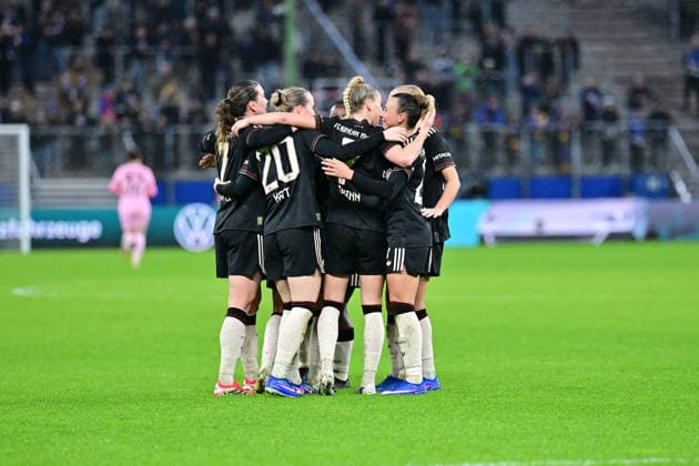 Soccer I Women I Season 2025 2026 I DFB Cup I Quarter-final I Hamburger SV FC Bayern Munich I 11 03 2026 Goal celebration, jubilation, enthusiasm, euphoria, joy, happiness, cheerfulness at FC Bayern Munich Hamburg Volksparkstadion Hamburg Germany Copyright: xLobeca WolfxGebhardtx