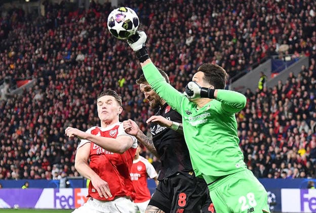 11 03 2026, xhbx, Football UEFA Champions League, Bayer 04 Leverkusen FC Arsenal London v l Viktor Gyökeres Arsenal London FC , Robert Andrich Bayer Leverkusen , Janis Blaswich Bayer Leverkusen DFL DFB REGULATIONS PROHIBIT ANY USE OF PHOTOGRAPHS as IMAGE SEQUENCES and or QUASI VIDEO Leverkusen