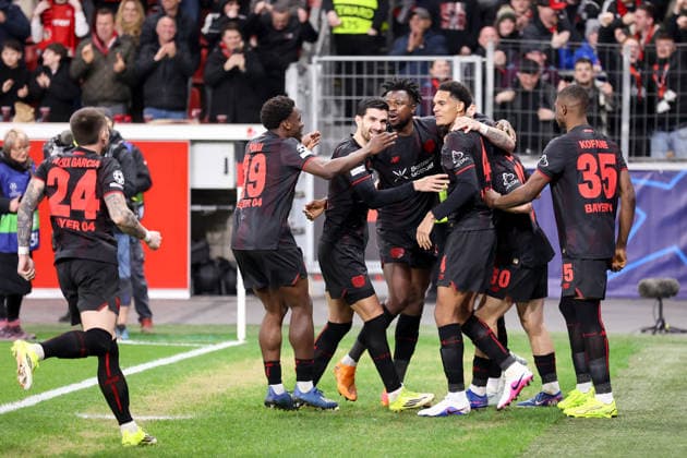 Goal celebration for 1 0 for Bayer Leverkusen by Robert Andrich Bayer Leverkusen GER, Bayer Leverkusen vs Arsenal London, Football, Champions League, Round of 16, 2025 2026 season, 11 03 2026 DFL REGULATIONS PROHIBIT ANY USE OF PHOTOGRAPHS AS IMAGE SEQUENCES AND OR QUASI VIDEO GER, Bayer Leverkusen vs Arsenal London, Football, Champions League, Round of 16, 2025 2026 season, 11 03 2026 Leverkusen Copyright: xEibner-Pressefoto FrankxZeisingx EP_FZG