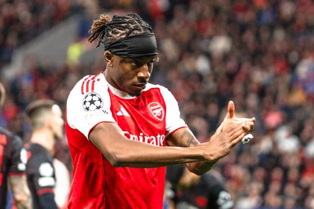 UEFA Champions League 2025 2026 Bayer 04 Leverkusen vs Arsenal, Round of 16 First Round, Wednesday, 11 03 2026 BayArena Nordrhein Westfalen, Germany Noni Madueke Arsenal, 20 Copyright: xCelinaxLeiersx