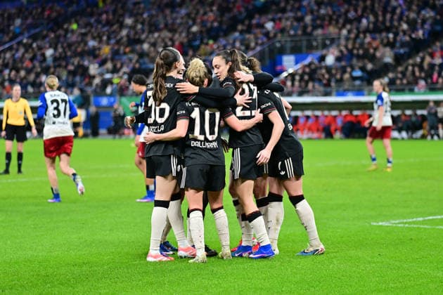 Soccer I Women I Season 2025 2026 I DFB Cup I Quarter-final I Hamburger SV FC Bayern Munich I 11 03 2026 Goal celebration, jubilation, enthusiasm, euphoria, joy, happiness, cheerfulness at FC Bayern Munich Hamburg Volksparkstadion Hamburg Germany Copyright: xLobeca WolfxGebhardtx