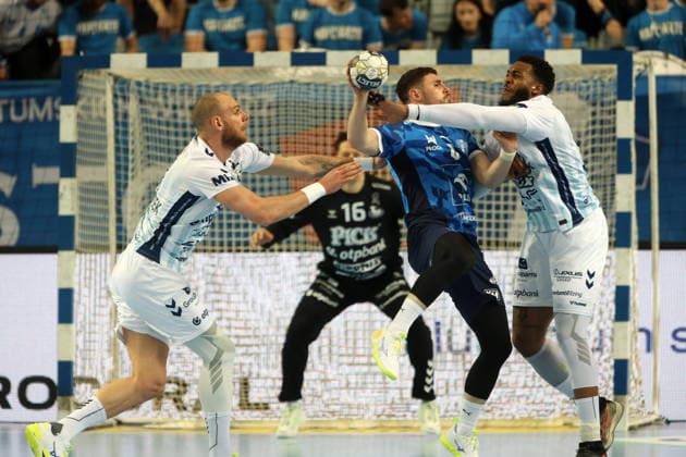 Plock 11.03.2026 Liga mistrzow pilka reczna mezczyzn faza grupowa sezon 2025 26 --- Group Chase mens handball EHF Champions League Orlen Wisla Plock - OTP Bank - Pick Szeged Borut Mackovsek Mitja Janc Jeremy Toto Fot. Marcin Solarz FotoPyK NEWSPIX.PL --- newspix.pl 