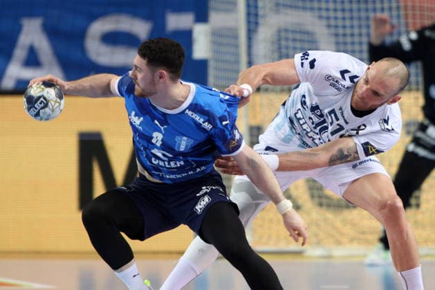 Plock 11.03.2026 Liga mistrzow pilka reczna mezczyzn faza grupowa sezon 2025 26 --- Group Chase mens handball EHF Champions League Orlen Wisla Plock - OTP Bank - Pick Szeged Mitja Janc Borut Mackovsek Fot. Marcin Solarz FotoPyK NEWSPIX.PL --- newspix.pl 