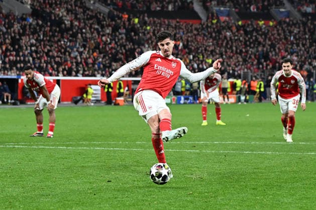 Kai Havertz FC Arsenal scores his team™s first goal during the UEFA Champions League 2025 26 Round of 16, First Leg match between Bayer 04 Leverkusen and FC Arsenal, BayArena on March 11, 2026 in Leverkusen, Germany Photo by Ralf Treese DeFodi Images Kai Havertz FC Arsenal scores his team™s first goal during the UEFA Champions League 2025 26 Round of 16, First Leg, match between Bayer 04 Leverkusen and FC Arsenal at BayArena on February 24, 2026 in Leverkusen, Germany Photo by Ralf Treese DeFodi Images