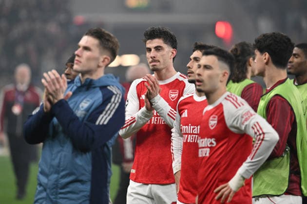 Kai Havertz FC Arsenal , mi , after the match 11 03 2026, Football, UEFA Champions League 2025 2026, Round of 16, Bayer 04 Leverkusen FC Arsenal UEFA regulations prohibit any use of photographs as image sequences and or quasi video Leverkusen BayArena Nordrhein Westfalen Germany Team2