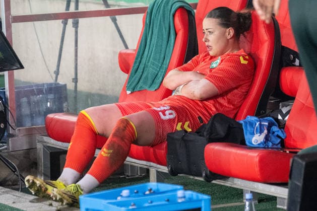 Mariella El Sherif SV Werder Bremen, 39 is disappointed after the defeat SGS Essen vs SV Werder Bremen, Football, DFB Pokal Women, Quarterfinals, Season 2025 2026, 11 03 2026 DFL DFB Regulations prohibit any use of Photographs as image sequences and or Quasivideo SGS Essen vs SV Werder Bremen, Football, DFB Pokal Women, Quarterfinals, Season 2025 2026, 11 03 2026 Essen Copyright: xEibner-Pressefoto ThomasxHaeslerx EP_THR