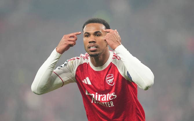 Gabriel Magalhaes FC Arsenal gestures during Bayer Leverkusen and FC Arsenal at BayArena, Leverkusen, Germany on March 11, 2026 Thor Wegner DeFodi Images Photo by DeFodi Images
