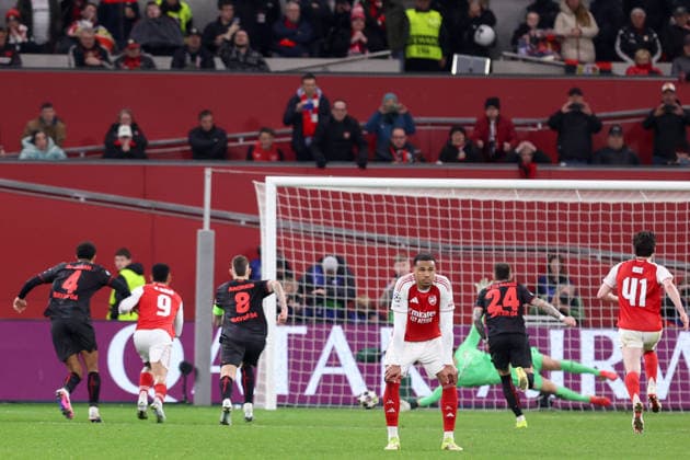Penalty for 1 1 by Kai Havertz Arsenal London GER, Bayer Leverkusen vs Arsenal London, Football, Champions League, Round of 16, 2025 2026 season, 11 03 2026 DFL REGULATIONS PROHIBIT ANY USE OF PHOTOGRAPHS AS IMAGE SEQUENCES AND OR QUASI VIDEO GER, Bayer Leverkusen vs Arsenal London, Football, Champions League, Round of 16, 2025 2026 season, 11 03 2026 Leverkusen Copyright: xEibner-Pressefoto FrankxZeisingx EP_FZG