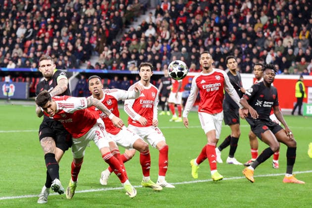 Robert Andrich Bayer Leverkusen , Piero Hincapie Arsenal London GER, Bayer Leverkusen vs Arsenal London, Football, Champions League, Round of 16, Season 2025 2026, 11 03 2026 DFL REGULATIONS PROHIBIT ANY USE OF PHOTOGRAPHS AS IMAGE SEQUENCES AND OR QUASI VIDEO GER, Bayer Leverkusen vs Arsenal London, Football, Champions League, Round of 16, Season 2025 2026, 11 03 2026 Leverkusen Copyright: xEibner-Pressefoto FrankxZeisingx EP_FZG