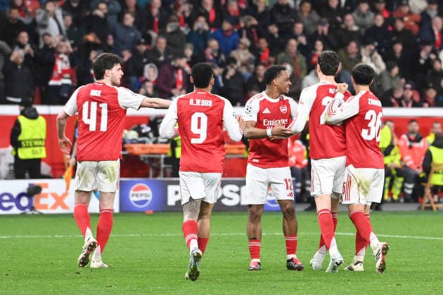 Cheering Kai HAVERTZ after his goal to 1 1, cheering, jubilation, enthusiasm, joy, emotion Soccer Champions League, Round of 16, Bayer 04 Leverkusen LEV FC Arsenal London ARS 1 1 on 11 03 2026 in Leverkusen Germany UEFA regulations prohibit any use of photographs as image sequences and or quasi video Â