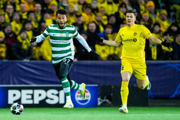 Football, Champions League 2025 2026 Bodo Glimt Sporting Lisbon Bodo, Norway 20260311 Sportings Luis Suarez and Bodo Glimts Jostein Gundersen during the football match in the Champions League between Bodo Glimt and Sporting Lisboa at the Aspmyra stadium Photo Fredrik Varfjell NTB Bodo Norway EDITORIAL USE ONLY RESTRICTED USE FOR BETTING COMPANIES  Copyright: xFredrikxVarfjellx xNTBx