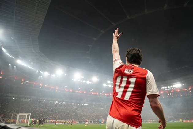 UEFA Champions League - Bayer 04 Leverkusen vs Arsenal 41 D. Rice of Arsenal during the UEFA Champions League match against Bayer 04 Leverkusen. (Photo by Taisei Iwamoto) Copyright: xTaiseixIwamotox