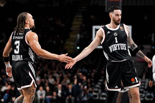 Carsen Edwards Luca Vildoza Virtus Bologna - Partizan Mozzart Bet Belgrade Euroleague 2025 26 Round 31 Bologna, 11 03 2026 Foto S.Ponticelli CIAMILLO-CASTORIA  Copyright: xStefanoxPonticellix
