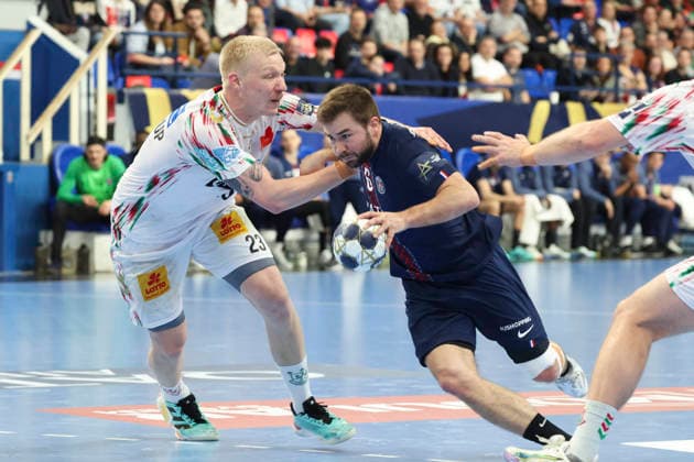 HANDBALL : Paris Saint Germain Vs SC Magdeburg - Ligue des Champions - 11 03 2026 Luc Steins (Paris Saint Germain) Vs Magnus Saugstrup (SC Magdeburg) ParisFrance  Copyright: xMichaelxBaucherx