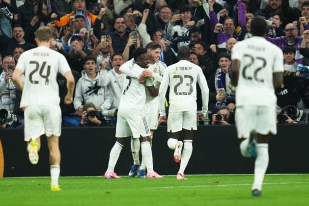 ESP: Real Madrid v Manchester City . UEFA Champions League match. Round of 16, first leg. Fede Valverde of Real Madrid celebrates the 2-0 during the UEFA Champions League match, Round of 16, first leg, between Real Madrid and Manchester City played at Santiago Bernabeu Stadium on March 11, 2026 in Madrid Spain. kpng Copyright: xBaguxBlancox xPRESSINPHOTOx PS_260311_RMA_MCI_034