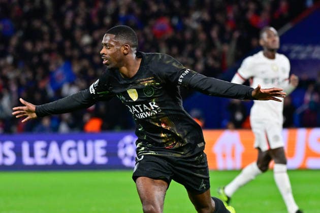 FOOTBALL : PSG vs Chelsea - Ligue des Champions - 11 03 2026 Ousmane DEMBELE of Paris Saint Germain celebrates after scoring during the UEFA Champions League match between Paris Saint Germain and Chelsea FC at Parc Des Princes on March 11 , 2026 in Paris, France. ( Photo by Federico Pestellini PsnewZ ) ParisFrance  Copyright: xFedericoxPestellinix
