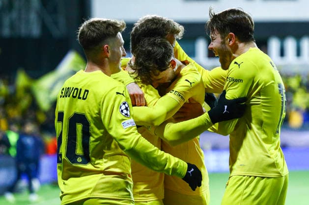 Football, Champions League 2025 2026 Bodo Glimt Sporting Lisbon Bodo 20260311 Bodo Glimts Ole Didrik Blomberg celebrates after scoring the 2 0 goal during the Champions League football match between Bodo Glimt and Sporting Lisbon at Aspmyra Stadium Photo Mats Torbergsen NTB Bodo Norway EDITORIAL USE ONLY RESTRICTED USE FOR BETTING COMPANIES  Copyright: xMatsxTorbergsenx xNTBx