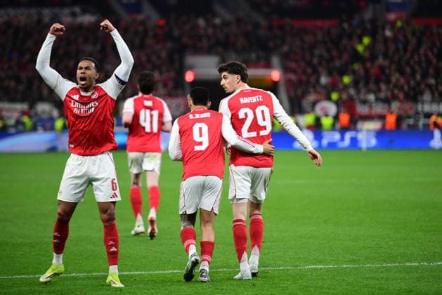 Leverkusen v Arsenal - UEFA Champions League LEVERKUSEN, GERMANY - MARCH 11: Kai Havertz (29) of Arsenal celebrates after scoring during the UEFA Champions League match between Leverkusen and Arsenal at BayArena in Leverkusen, Germany on March 11, 2026. Hesham Elsherif Anadolu Leverkusen Germany. Editorial use only. Please get in touch for any other usage.  Copyright: x2026xAnadoluxHeshamxElsherifx