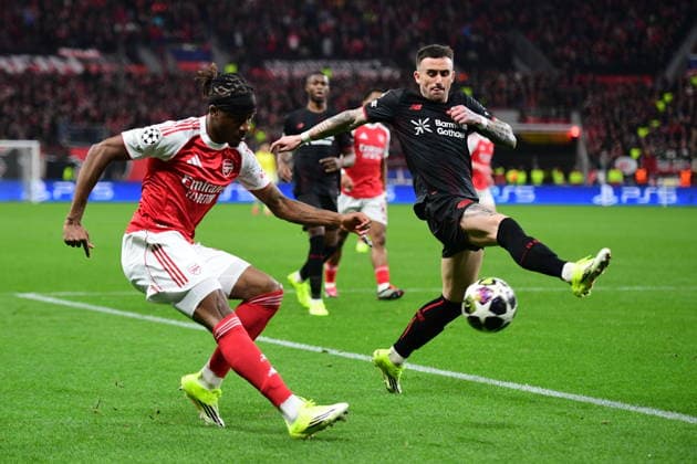 Leverkusen v Arsenal - UEFA Champions League LEVERKUSEN, GERMANY - MARCH 11: Noni Madueke of Arsenal in action during the UEFA Champions League match between Leverkusen and Arsenal at BayArena in Leverkusen, Germany on March 11, 2026. Hesham Elsherif Anadolu Leverkusen Germany. Editorial use only. Please get in touch for any other usage.  Copyright: x2026xAnadoluxHeshamxElsherifx