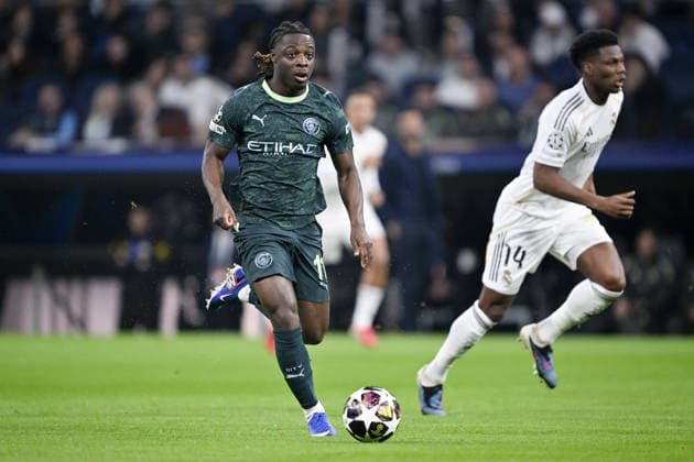 Real Madrid v Manchester City - UEFA Champions League MADRID, SPAIN - MARCH 11: Jeremy Doku (L) of Manchester City in action against Aurelien Tchouameni (R) of Real Madrid during the UEFA Champions League round of 16 match between Real Madrid and Manchester City at the Bernabeu Stadium in Madrid, Spain on March 11, 2026. Burak Akbulut Anadolu Madrid Spain. Editorial use only. Please get in touch for any other usage.  Copyright: x2026xAnadoluxBurakxAkbulutx