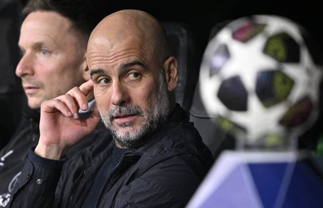 Real Madrid v Manchester City - UEFA Champions League MADRID, SPAIN - MARCH 11: Pep Guardiola, head coach of Manchester City, watches the match from the bench during the UEFA Champions League week 16 match between Real Madrid and Manchester City at the Bernabeu Stadium in Madrid, Spain, on March 11, 2026. Burak Akbulut Anadolu Madrid Spain. Editorial use only. Please get in touch for any other usage.  Copyright: x2026xAnadoluxBurakxAkbulutx