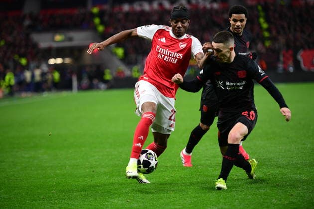 Leverkusen v Arsenal - UEFA Champions League LEVERKUSEN, GERMANY - MARCH 11: Chukwunonso Noni Madueke (20) of Leverkusen in action during the UEFA Champions League match between Leverkusen and Arsenal at BayArena in Leverkusen, Germany on March 11, 2026. Hesham Elsherif Anadolu Leverkusen Germany. Editorial use only. Please get in touch for any other usage.  Copyright: x2026xAnadoluxHeshamxElsherifx