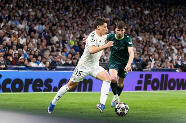 UEFA Champions League soccer match Real Madrid vs Manchester City at Santiago Bernabeu stadium in Madrid, Spain. 11 March 2026 Arda Guler 900 Cordon Press  900 CordonxPress LOF - Champions League Real Madrid vs Manchester City