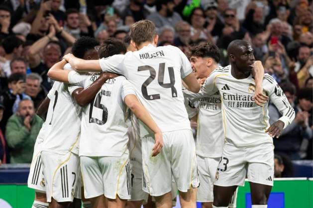 UEFA Champions League soccer match Real Madrid vs Manchester City at Santiago Bernabeu stadium in Madrid, Spain. 11 March 2026 Valverde celebrates a goal 900 Cordon Press  900 CordonxPress LOF - Champions League Real Madrid vs Manchester City