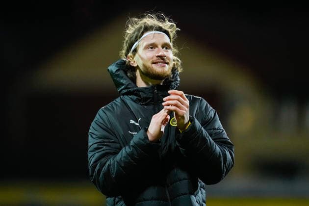 Football, Champions League 2025 2026 Bodo Glimt Sporting Lisbon Bodo, Norway 20260311 Bodo Glimts Kasper Hogh during the Champions League football match between Bodo Glimt and Sporting Lisbon at Aspmyra Stadium Photo Fredrik Varfjell NTB Bodo Norway EDITORIAL USE ONLY RESTRICTED USE FOR BETTING COMPANIES  Copyright: xFredrikxVarfjellx xNTBx