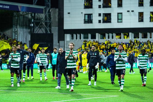 Football, Champions League 2025 2026 Bodo Glimt Sporting Lisbon Bodo 20260311 Sporting s players after the end of the Champions League football match between Bodo Glimt and Sporting Lisbon at Aspmyra Stadium Photo Mats Torbergsen NTB Bodo Norway EDITORIAL USE ONLY RESTRICTED USE FOR BETTING COMPANIES  Copyright: xMatsxTorbergsenx xNTBx