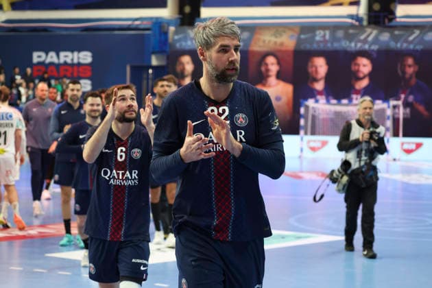 HANDBALL : Paris Saint Germain Vs SC Magdeburg - Ligue des Champions - 11 03 2026 Joie Paris Saint Germain - Luka Karabatic (Paris Saint Germain) - Luc Steins (Paris Saint Germain) ParisFrance  Copyright: xMichaelxBaucherx