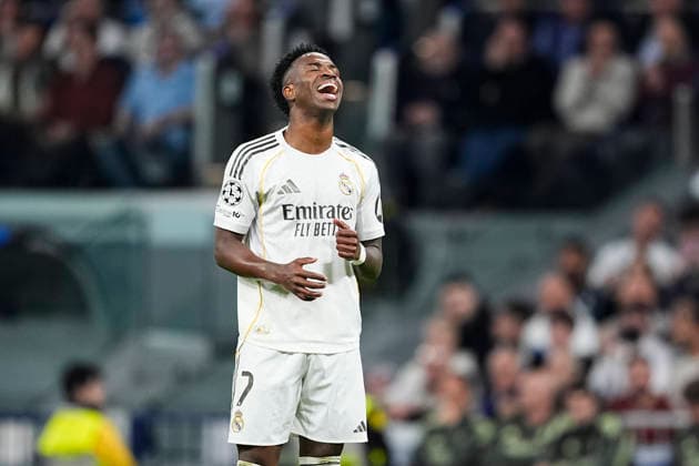 March 11, 2026, Madrid, Madrid, Spain: Vinicius Junior of Real Madrid CF laments during the UEFA Champions League 2025 26 Round of 16 First Leg match between Real Madrid C.F. and Manchester City at Bernabeu stadium on March 11, 2026, in Madrid, Spain. Madrid Spain - ZUMAa181 20260311_zaa_a181_128 Copyright: xOscarxJ.xBarrosox