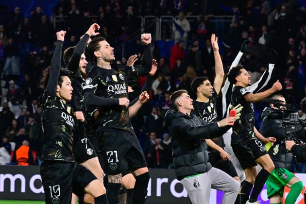 FOOTBALL : PSG vs Chelsea - Ligue des Champions - 11 03 2026 PSG players celebrate their side s victory after the UEFA Champions League match between Paris Saint Germain and Chelsea FC at Parc Des Princes on March 11 , 2026 in Paris, France. ( Photo by Federico Pestellini PsnewZ ) ParisFrance  Copyright: xFedericoxPestellinix
