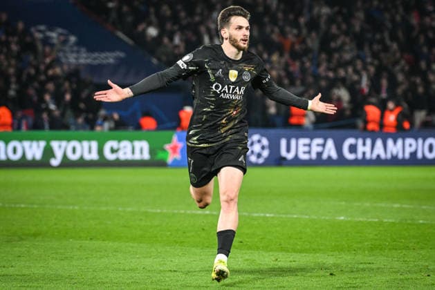 March 11, 2026, Paris, France, France: Khvicha KVARATSKHELIA of PSG celebrates his goal during the UEFA Champions League match between Paris Saint-Germain and Chelsea CF at Parc des Princes Stadium on March 11, 2026 in Paris, France. Paris France - ZUMAm308 20260311_zsp_m308_022 Copyright: xMatthieuxMirvillex