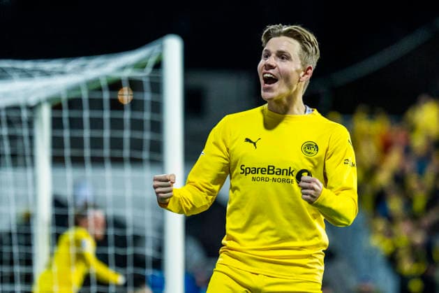 Football, Champions League 2025 2026 Bodo Glimt Sporting Bodo, Norway 20260311 Bodo Glimts Jens Petter Hauge celebrates after the 3 0 goal during the Champions League football match between Bodo Glimt and Sporting at Aspmyra Stadium Photo Fredrik Varfjell NTB Bodo Norway EDITORIAL USE ONLY RESTRICTED USE FOR BETTING COMPANIES  Copyright: xFredrikxVarfjellx xNTBx