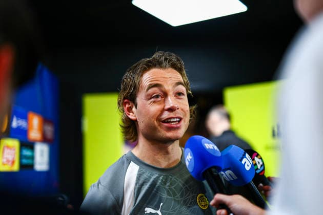 Football, Champions League 2025 2026 Bodo Glimt Sporting Lisbon Bodo 20260312 Bodo Glimts Patrick Berg in the mixed zone after the Champions League football match between Bodo Glimt and Sporting Lisbon at Aspmyra Stadium Photo Mats Torbergsen NTB Bodo Norway EDITORIAL USE ONLY RESTRICTED USE FOR BETTING COMPANIES  Copyright: xMatsxTorbergsenx xNTBx