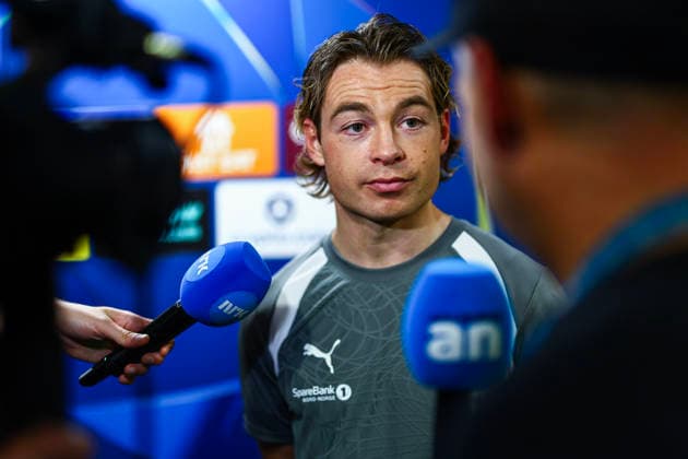 Football, Champions League 2025 2026 Bodo Glimt Sporting Lisbon Bodo 20260312 Bodo Glimts Patrick Berg in the mixed zone after the Champions League football match between Bodo Glimt and Sporting Lisbon at Aspmyra Stadium Photo Mats Torbergsen NTB Bodo Norway EDITORIAL USE ONLY RESTRICTED USE FOR BETTING COMPANIES  Copyright: xMatsxTorbergsenx xNTBx